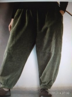Вельветовые плюс размер повседневные брюки для женщин с элластичной талией. красивый зеленовато-серый цвет. размер 5XL (50). подходит также для беременной женщины. 350 шек. image 0
