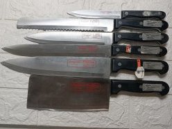 Комплект кухонных ножей 7 штук bergman solingen profiline handgearbeitet edelstahl rostfrei (Bergman Solingen Profiline, изготовленная вручную из нержавеющей стали)