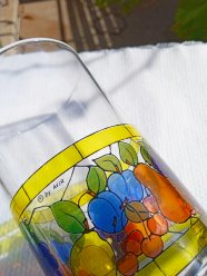 Редкие винтажные стаканы 4 шт. Клеймо бренда by Avir, Италия, 60-е годa прошлого века. высота 11.5см, диаметр 6см. Яркий фруктовый дизайн. стаканы утяжелённые снизу.